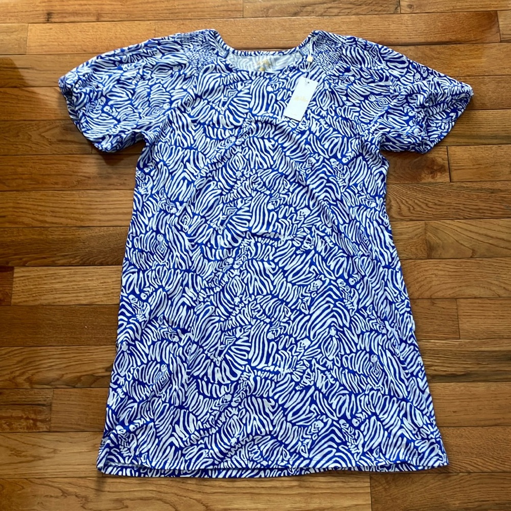NWT Lilly Pulitzer - Women’s Rosen Shirt Dress - XL - Martinique Blue Zee Bee